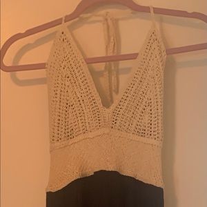 Surf Gypsy black Macramé maxi dress